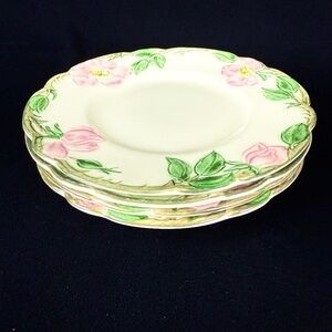 4 Vintage Franciscan Desert Rose Bread Plates 6 3/8 USA California